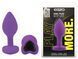 Силіконова анальна пробка EGZO - Silicone Violet Heart Plug Black, size S