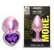 Анальная пробка с кристаллом EGZO - Pink Perl Heart Plug Purple, size S