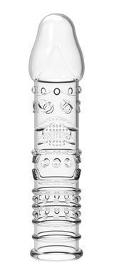 Стимулююча насадка-презерватив Meleon - White Tiger Crystal Wolf tooth sleeve, PS-41