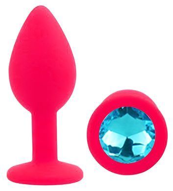 Силіконова анальна пробка EGZO - Silicone Pink Round Plug Aqua, size S