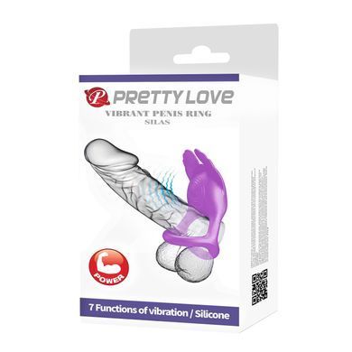 Кільце ерекційне Pretty Love - Vibration Penis Ring SILAS Purple, BI-210318-1