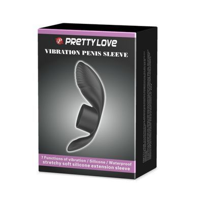 Вібро-кільце Pretty Love - Vibration Penis Sleeve Black 7 vibration functions, BI-210198