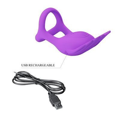 Кільце ерекційне Pretty Love - Vibration Penis Ring SILAS Purple, BI-210318-1