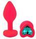 Силіконова анальна пробка EGZO - Silicone Pink Heart Plug Marine, size S