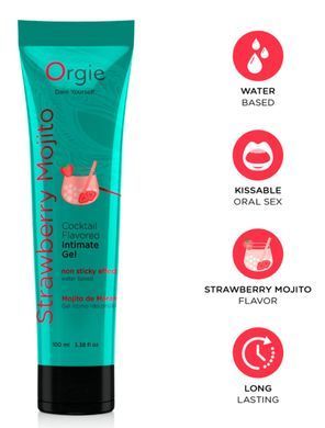 Оральний лубрикант Orgie Cocktail Flavored Intimate Gel - Strawberry Mojito, 100 ml