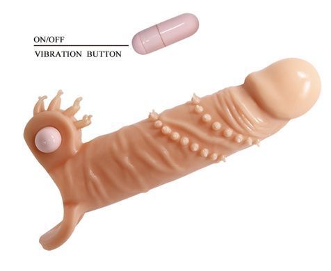 Удлиняющая насадка с вибростимуляцией ( на 4 см ) PRETTY LOVE - PENIS SLEEVE Connor, BI-026245
