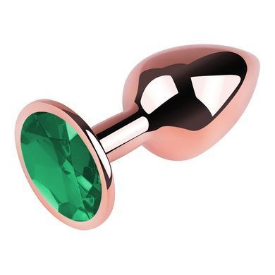 Анальна пробка з кристалом EGZO - Rose Gold Round Plug Marine size M