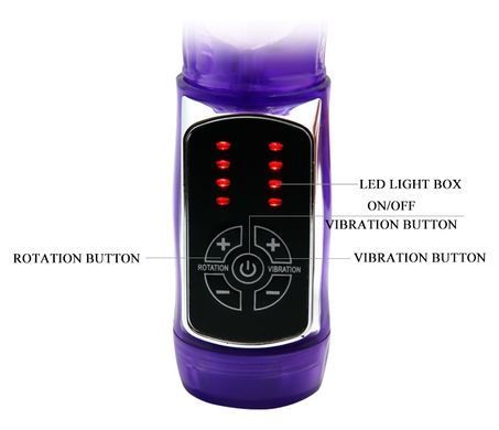 Вибратор с стимулятором клитора и функцией ротации BAILE - ENTHUSTASM COWBOY, 4 rotation functions 12 vibration functions, BW-037302