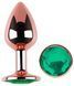 Анальна пробка з кристалом EGZO - Rose Gold Round Plug Marine size M