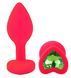 Силиконовая анальная пробка EGZO - Silicone Pink Heart Plug Green, size S