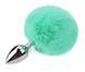 Анальна пробка з хвостом SKN-Z42 Light green ( розмір XS )