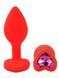 Силіконова анальна пробка EGZO - Silicone Red Heart Plug Rose, size S