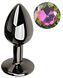 Анальна пробка з кристалом EGZO - Dark Gray Round Plug Rainbow, size S