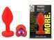 Силіконова анальна пробка EGZO - Silicone Red Heart Plug Rose, size S