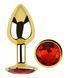 Анальна пробка з кристалом EGZO - Gold Round Plug Red size M