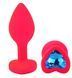 Силіконова анальна пробка EGZO - Silicone Pink Heart Plug Blue, size S