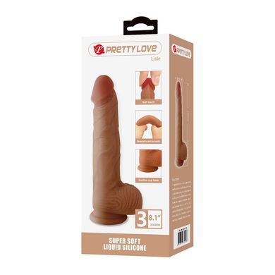 Силиконовый фаллоимитатор на присоске PRETTY LOVE - Lisle 8.1" Super Soft Liquid Silicone Dildo, BW-008137N