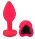 Силіконова анальна пробка EGZO - Silicone Pink Heart Plug Black, size S