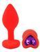 Силіконова анальна пробка EGZO - Silicone Red Heart Plug Purple, size S