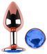 Анальна пробка з кристалом EGZO - Rose Gold Round Plug Blue size M