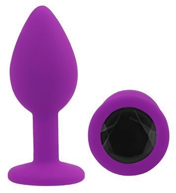 Силиконовая анальная пробка EGZO - Silicone Purple Round Plug Black, size S