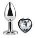 Анальна пробка з кристалом EGZO - Silver Heart Plug Clear size S