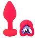 Силіконова анальна пробка EGZO - Silicone Pink Heart Plug Amethyst, size S