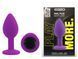 Силиконовая анальная пробка EGZO - Silicone Purple Round Plug Black, size S