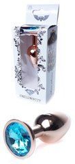 Анальний затор Boss Series - Jewellery Red Gold PLUG Light Blue S, BS6400113