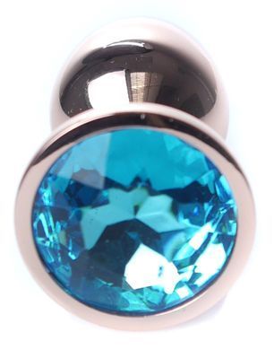 Анальний затор Boss Series - Jewellery Red Gold PLUG Light Blue S, BS6400113
