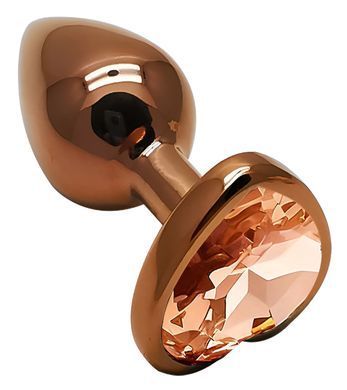 Анальна пробка з кристалом EGZO - Dark Gold Heart Plug Yellow, size S