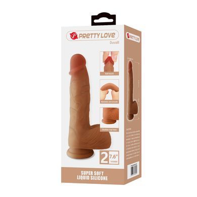 Силиконовый фаллоимитатор на присоске PRETTY LOVE - Dwell 7.6" Super Soft Liquid Silicone Dildo, BW-008139N