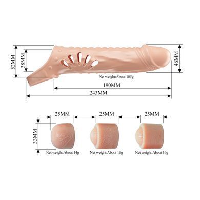 Удлиняющая насадка Pretty Love - Rafael Penis Sleeve, BI-026270H