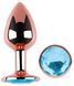 Анальна пробка з кристалом EGZO - Rose Gold Round Plug Aqua size M