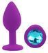 Силиконовая анальная пробка EGZO - Silicone Purple Round Plug Aqua, size S