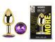 Анальная пробка с кристаллом EGZO - Gold Round Plug Purple size M