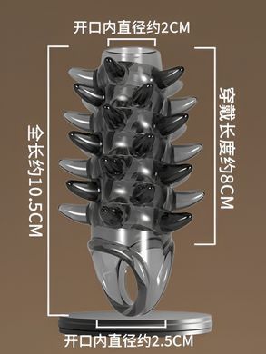 Стимулирующая насадка Meleon - Dragon Teeth Lock sperm Cove, PS-19