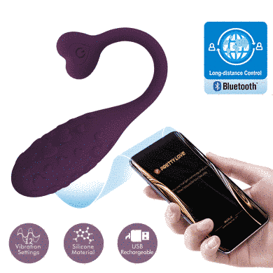 Виброяйцо управляемое смартфоном Pretty Love - Fisherman Purple Mobile APP, BI-300016HP-1