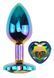 Анальная пробка с кристаллом EGZO - Multicolor Heart Plug Rainbow size M