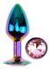 Анальная пробка с кристаллом EGZO - Multicolor Round Plug Pink size S
