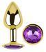 Анальна пробка з кристалом EGZO - Gold Round Plug Purple size S