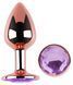 Анальна пробка з кристалом EGZO - Rose Gold Round Plug Amethyst size M