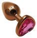 Анальна пробка з кристалом EGZO - Dark Gold Heart Plug Rose, size S