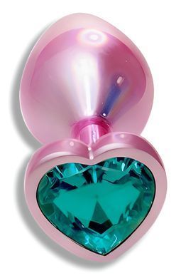Анальна пробка з кристалом EGZO - Pink Perl Heart Plug Marine, size S