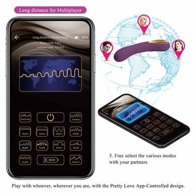 Смарт вибратор Pretty Love - Ethan Purple Mobile APP Control, BI-014412HP