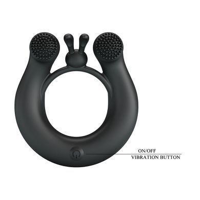 Ерекційне вібро кільце Pretty Love - DAHLIA Vibrant Penis Ring BLACK, BI-210324