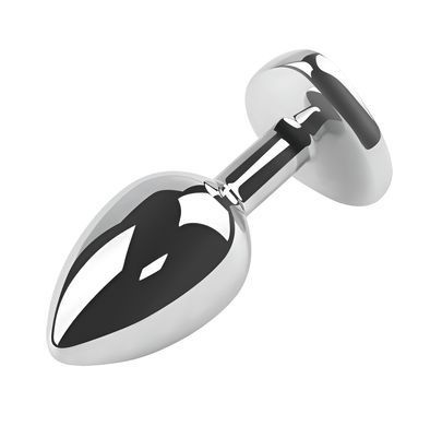 Анальна пробка з кристалом EGZO - Silver Heart Plug Green size M