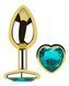 Анальна пробка з кристалом EGZO - Gold Heart Plug Marine size M