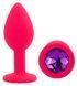Силіконова анальна пробка EGZO - Silicone Pink Round Plug Purple, size S