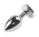 Анальна пробка з кристалом EGZO - Silver Heart Plug Green size M